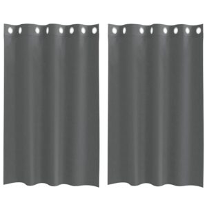 Tende in Voile con Occhielli 2 pz Grigio Scuro 140x175 cm