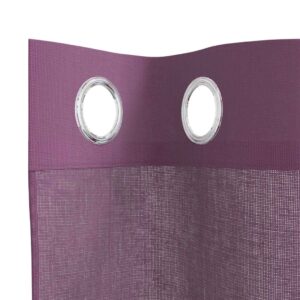 Tende in Voile con Occhielli 2 pz Viola 140x245 cm