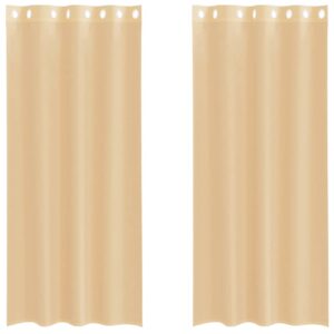 Tende in Voile con Occhielli 2 pz Sabbia