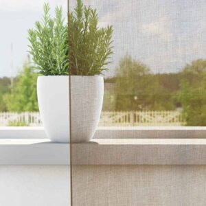 Tende in Voile con Occhielli 2 pz Marrone Chiaro