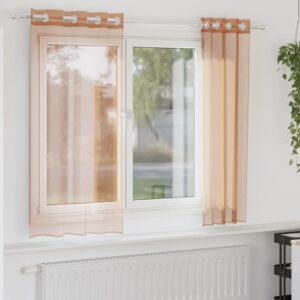 Tende in Voile con Occhielli 2 pz Terracotta