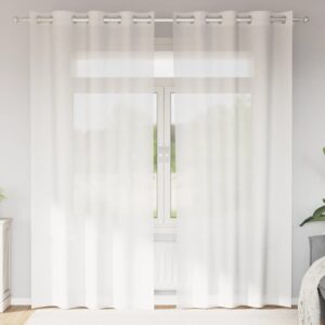 Tende in Voile con Occhielli 2 pz Bianco