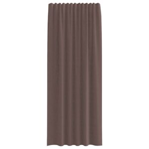 Tende in Voile con Tasche per Aste 2 pz Marrone