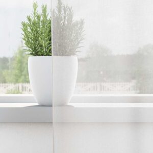 Tende in Voile con Tasche per Aste 2 pz Bianco