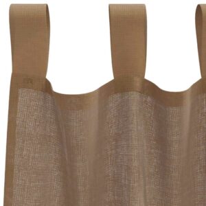 Tende in Voile con Passanti 2 pz Marrone Chiaro 140x260 cm