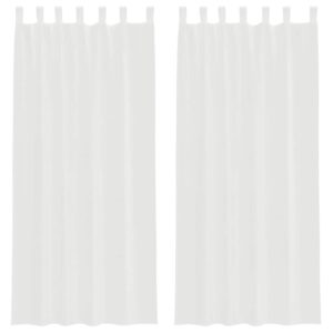 Tende in Voile con Passanti 2 pz Bianco 140x245 cm