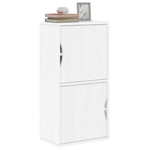 Armadietto Laterale ODDA Bianco 40x24x79 cm Legno Massello Pino