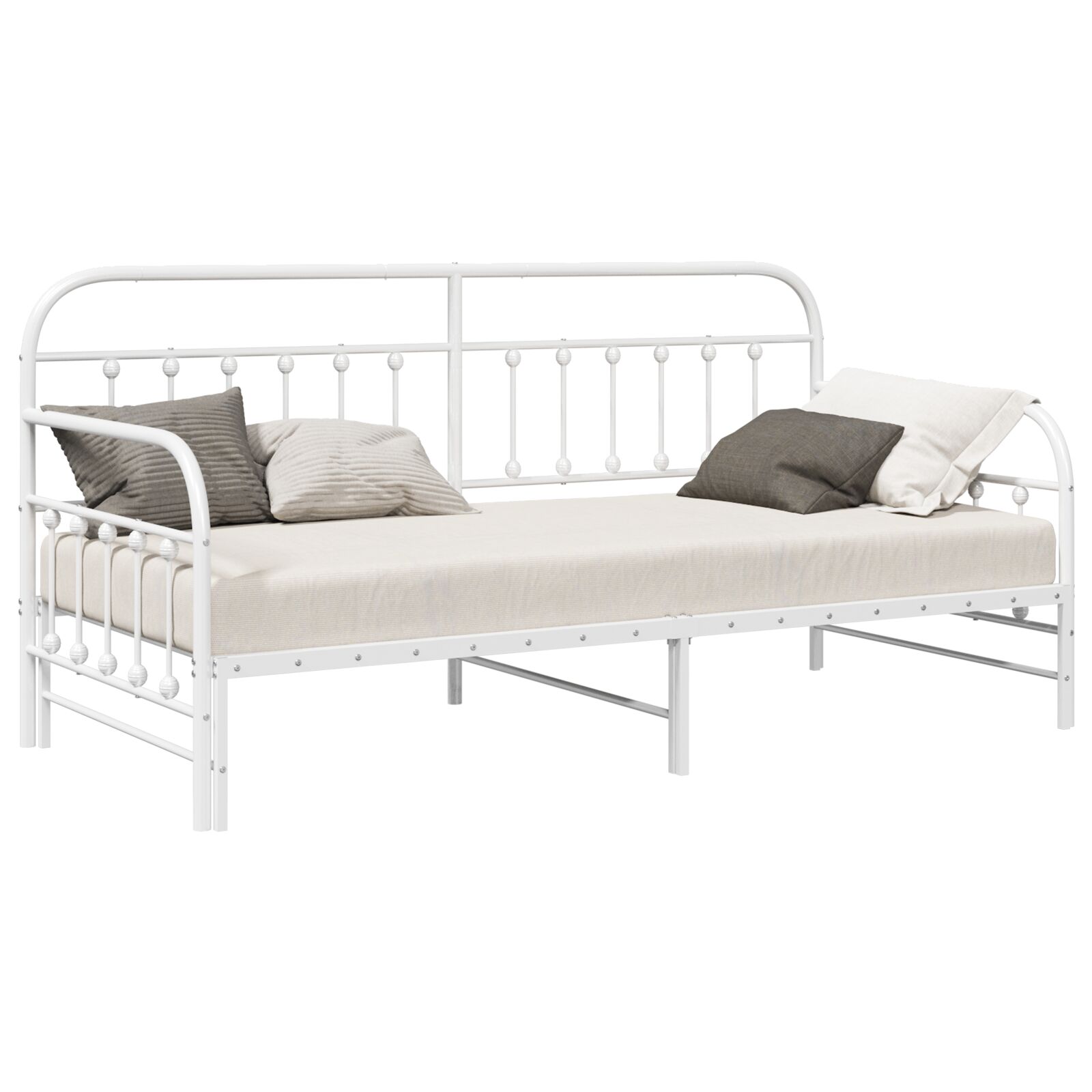 Struttura letto daybed con letto estraibile bianco 90x190 cm in acciaio