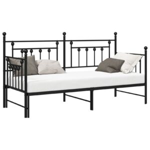 Struttura Letto Giorno  con Letto Estraibile Nero 80x200 cm Acciaio