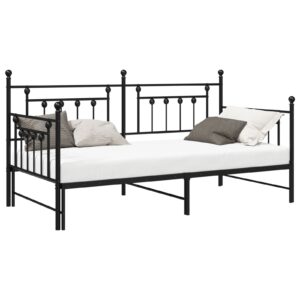 Struttura letto giorno con letto estraibile nera 90x200 cm in acciaio