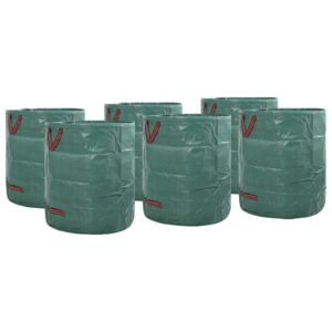Borse per Rifiuti da Giardino  con Maniglie 12 pz Pieghevoli Rotonde Verdi 272 L