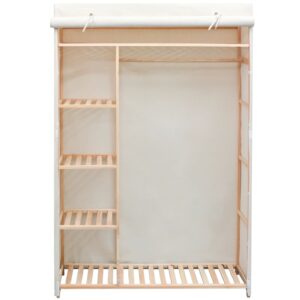 Armadio in Stoffa e Legno di Pino 110x40x170 cm
