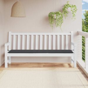 Cuscino per Panca Antracite 200x50x4 cm in Tessuto Oxford
