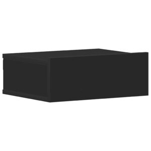 Comodini Pensili 2pz Neri 40x30x15 cm in Legno Multistrato