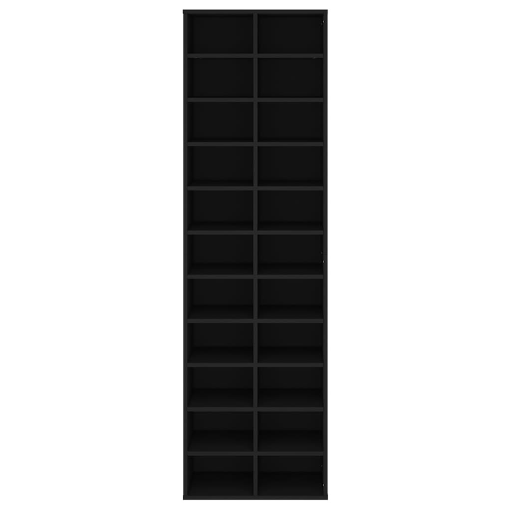 Scarpiera Nera 54x34x183 cm in Truciolato