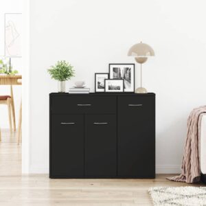 Credenza Nera 88x30x70 cm in Legno Multistrato