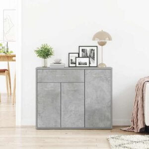 Credenza Grigio Cemento 88x30x70 cm in Legno Multistrato