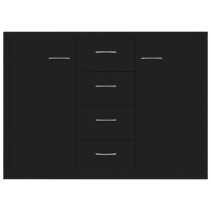 Credenza Nera 88x30x65 cm in Legno Multistrato