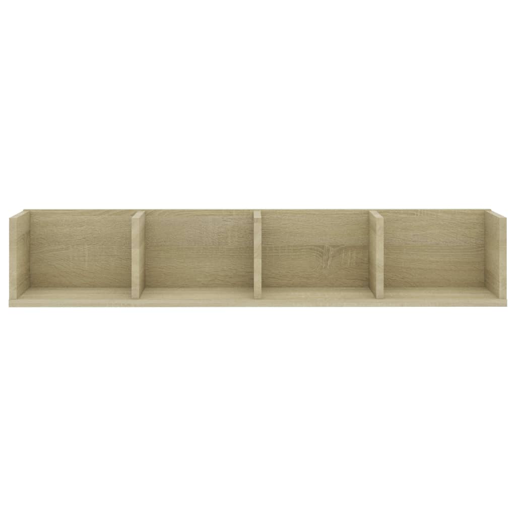 Scaffale Porta CD Parete Rovere Sonoma 100x18x18 cm Multistrato