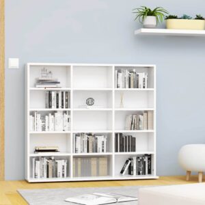 Armadietto Porta CD Bianco 100x23x89,5 cm in Legno Multistrato