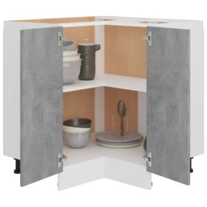 Mobile Angolare “Lyon” Grigio Cemento 75,5x75,5x81,5 cm in