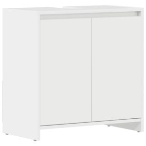 Mobile da Bagno Bianco Lucido 60x33x61 cm in Legno Multistrato