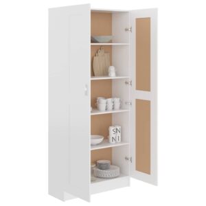 Libreria Bianca 82,5x30,5x185,5 cm in Legno Multistrato