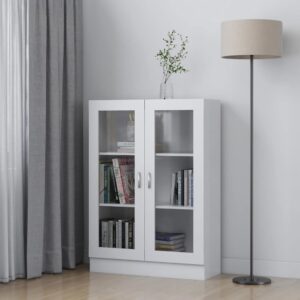 Armadietto con Vetrina Bianco 82,5x30,5x115cm Legno Multistrato