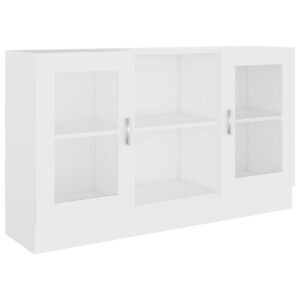 Armadietto con Vetrina Bianco 120x30,5x70 cm Legno Multistrato
