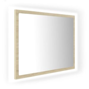 Specchio da Bagno LED Rovere Sonoma 60x8,5x37 cm in Acrilico