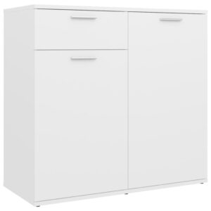 Credenza Bianca 80x36x75 cm in Legno Multistrato