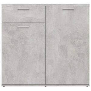 Credenza Grigio Cemento 80x36x75 cm in Legno Multistrato