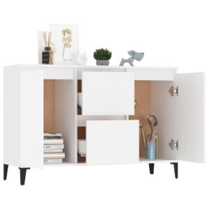 Credenza Bianca 104x35x70 cm in Legno Multistrato