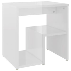 Comodini 2 pz Bianco Lucido 40x30x40 cm in Legno Multistrato