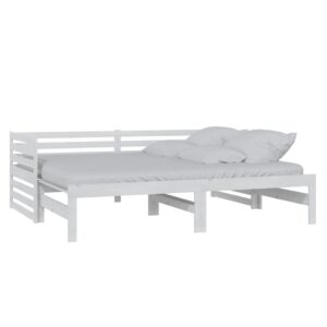 Dormeuse Estraibile Bianca in Massello di Pino 2x(90x200) cm