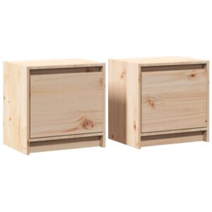 Comodini 2 pz 40x30,5x40 cm in Legno Massello di Pino