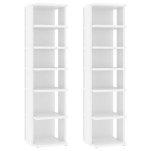 Scarpiere 2 pz Bianche 27,5x27x102 cm in Legno Multistrato