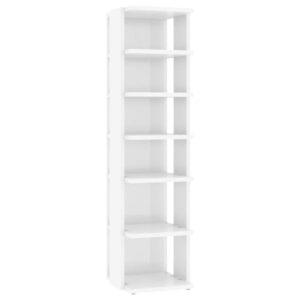 Scarpiera Bianco Lucido 27,5x27x102 cm in Legno Multistrato