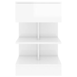 Comodini 2 pz Bianco Lucido 40x35x65 cm