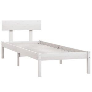 Giroletto Bianco in Legno Massello di Pino 90x190 cm Single