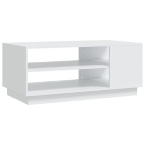 Tavolino da Salotto Bianco 102x55x43 cm in Truciolato