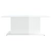 Tavolino da Salotto Bianco Lucido 102x55,5x40 cm in Truciolato