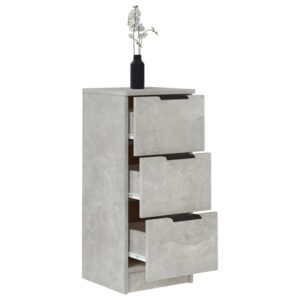 Credenze 2 pz Grigio Cemento 30x30x70 cm in Legno Multistrato