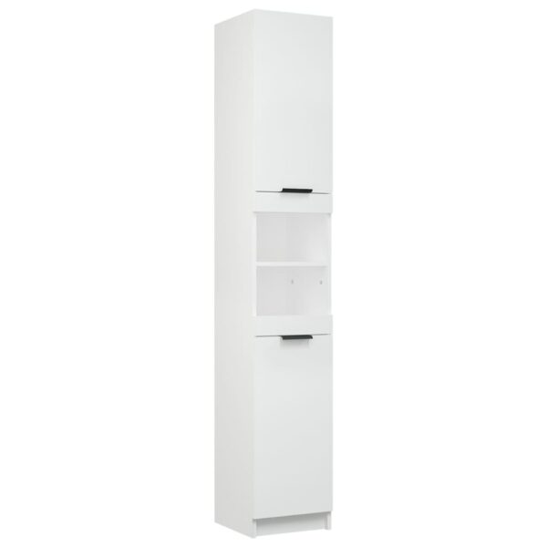 Armadietto da Bagno Bianco 32x34x188,5 cm in Legno Multistrato