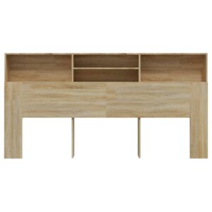Testiera con Contenitore Rovere Sonoma 200x19x103,5 cm