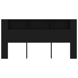 Testiera con Scomparti Nero 200x18,5x104,5 cm