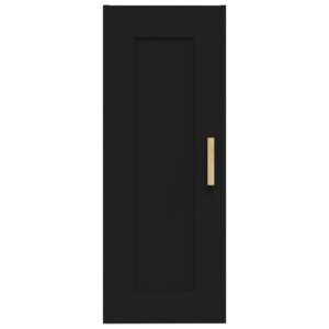 Armadietto a Muro Nero 35x34x90 cm in Legno Multistrato