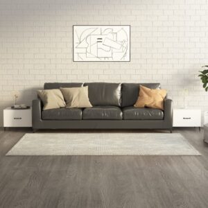 Tavolini da Salotto Gambe in Metallo 2 pz Bianchi 50x50x40 cm
