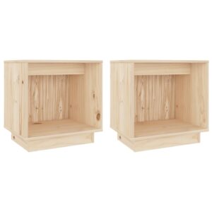 Comodini 2 pz 40x30x40 cm in Legno Massello di Pino