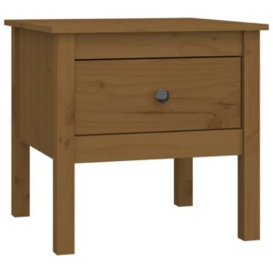 Tavolini 2 pz Marrone Ambrato 50x50x49cm Legno Massello di Pino